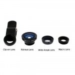 Wholesale Universal Cell Phone Selfie Clip lens 3 in 1 (Black)